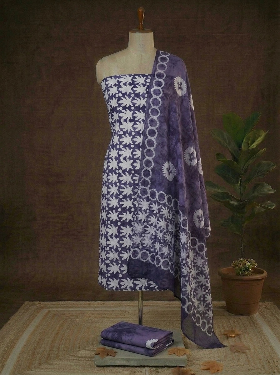 Light Lavender with White flower printed cotton top