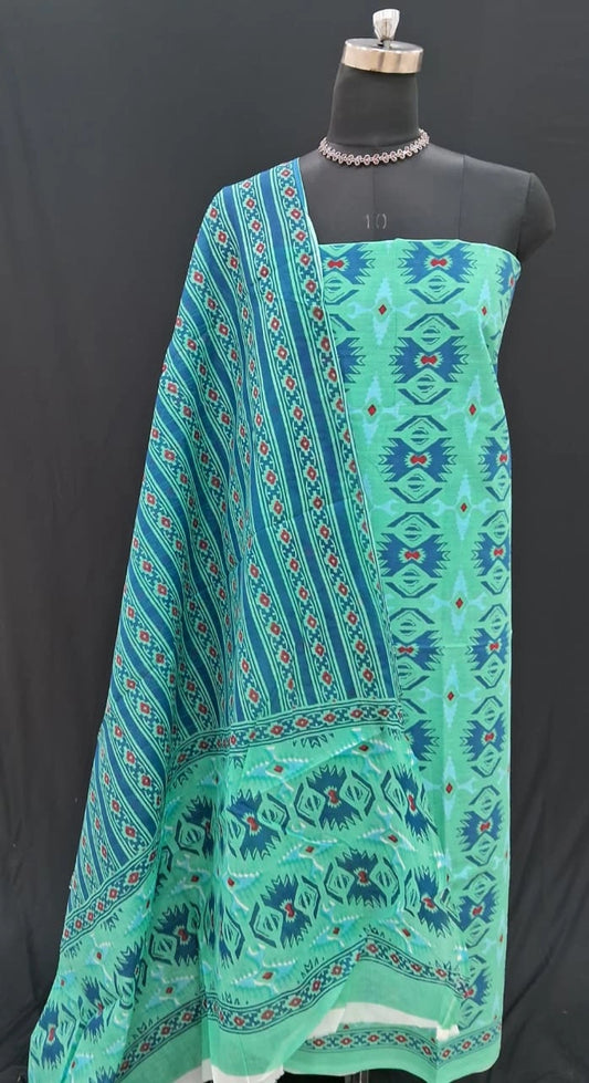 Buy Sea Green Cotton dress material online at the best price 