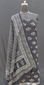 Shop Pure Black cotton dress material online  