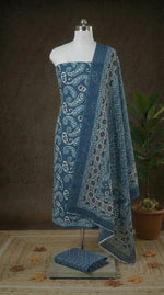 Shop Pure Navy blue cotton dress material online 