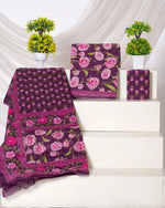 Eggplant Purple cotton dress material
