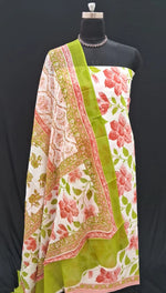 Pure White cotton dress material  online 