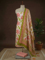 Pure White cotton dress material  online 