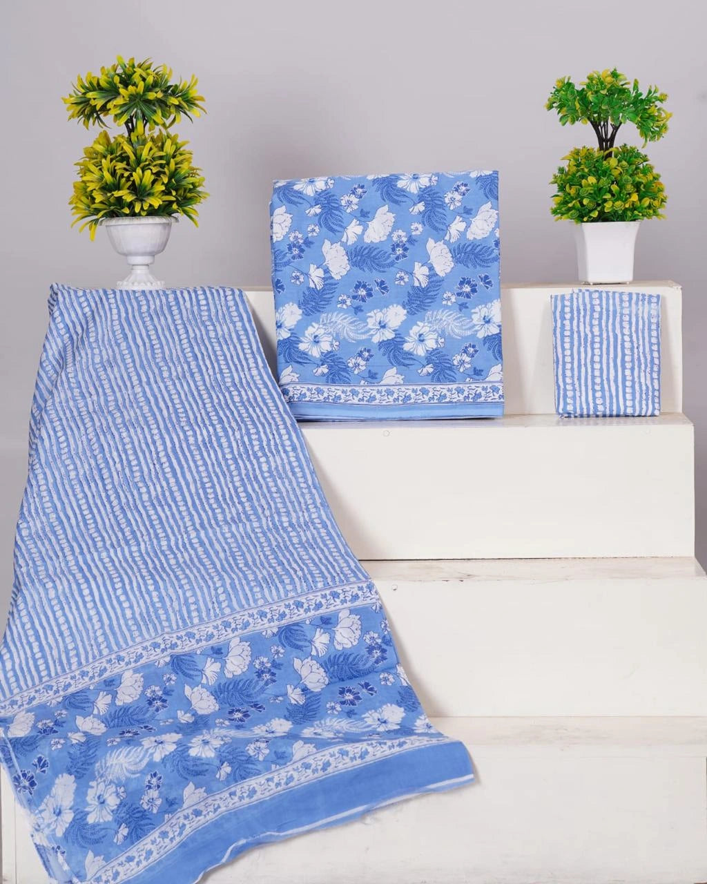 Premium Baby Blue Cotton Dress Material