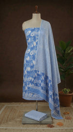 Premium Baby Blue Cotton Dress Material online 
