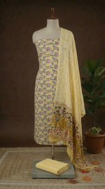 Buy Pure Light yellow cotton dress material online 