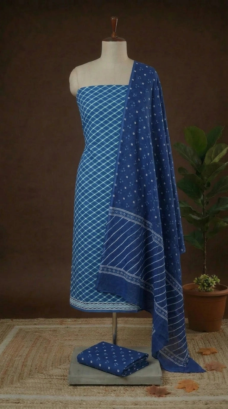 light Blue cotton dress material