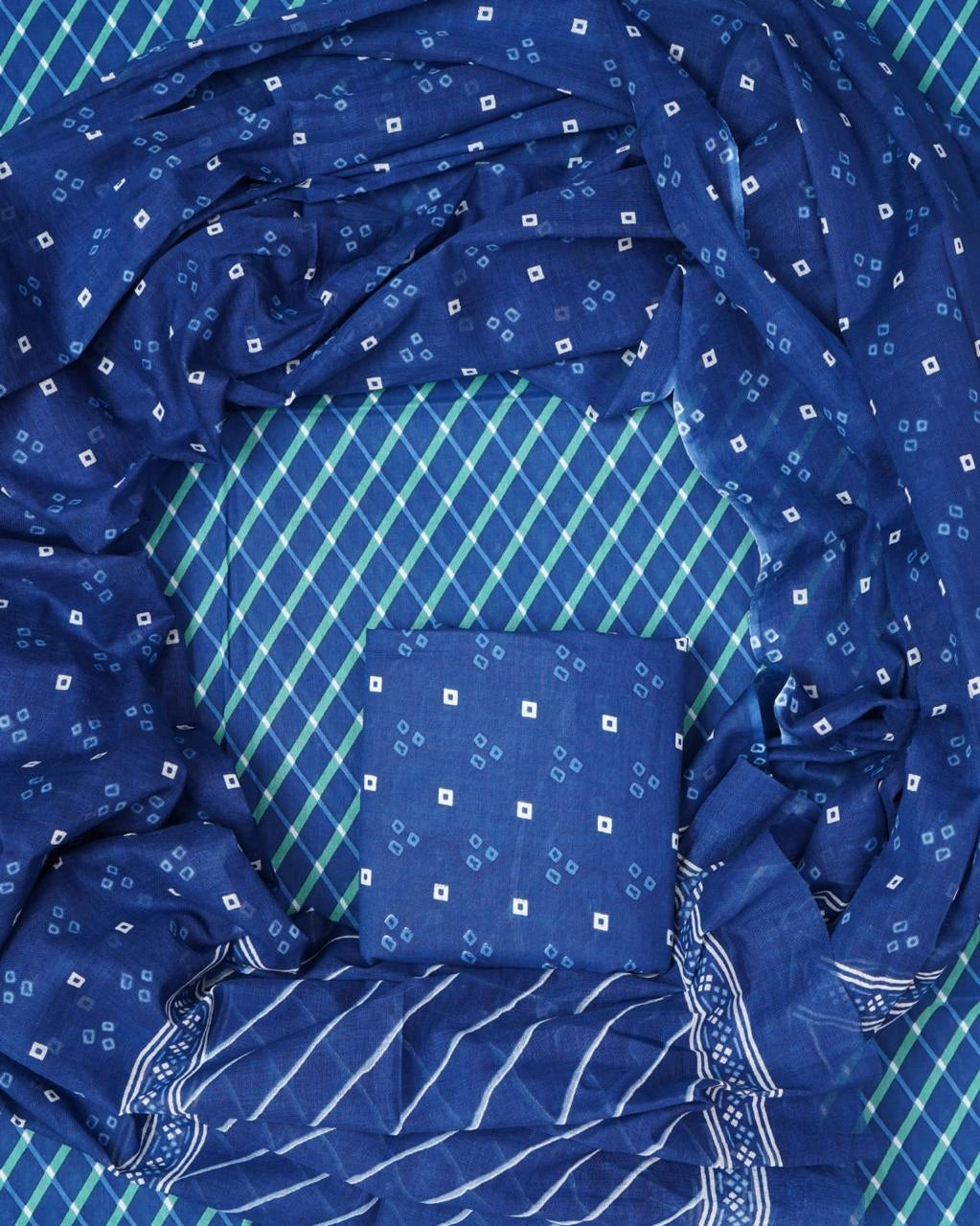 light Blue cotton dress material