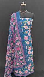 Buy Royal blue cotton dress material online 