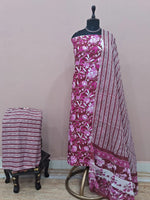 Maroon Cotton Dress Material 