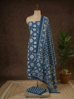 Blue Cotton Dress Material