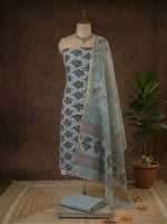 Metal Grey Cotton Dress Material