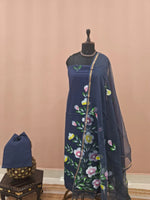 Dark Blue Cotton Dress Material