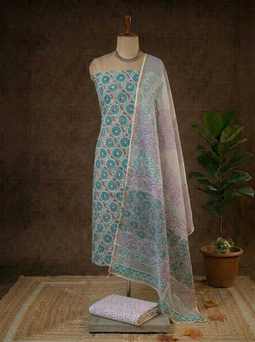 Light Brown Cotton Dress Material