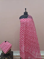 Dark Pink Cotton Dress Material