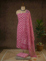 Dark Pink Cotton Dress Material