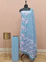 Sky Blue Cotton Dress Material