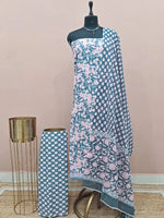 Metal Grey Cotton Dress Material