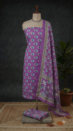 Purple Pure Cotton Dress Material 