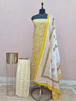 Yellow Cotton Dress Material