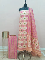 Peach Cotton Dress Material 