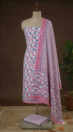 Pastel Pink Cotton Dress Material 