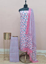 Pastel Pink Cotton Dress Material 