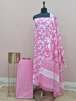 Baby Pink Cotton Dress Material 