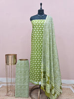 Pista Green Cotton Dress Material