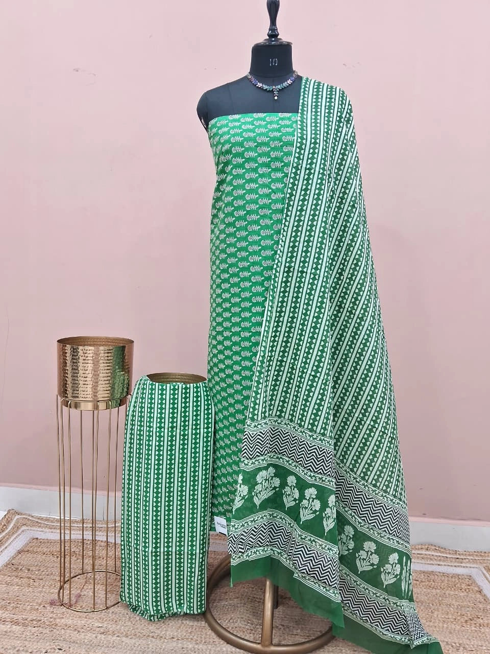 Seafoam Green Cotton Dress Material