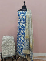 Blue cotton Dress Material 