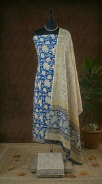 Blue cotton Dress Material