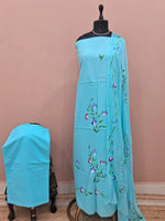 Sky Blue Pure Cotton Dress Material 