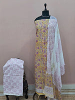 Light Yellow Cotton Dress Material