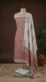 Peach Cotton Dress Material