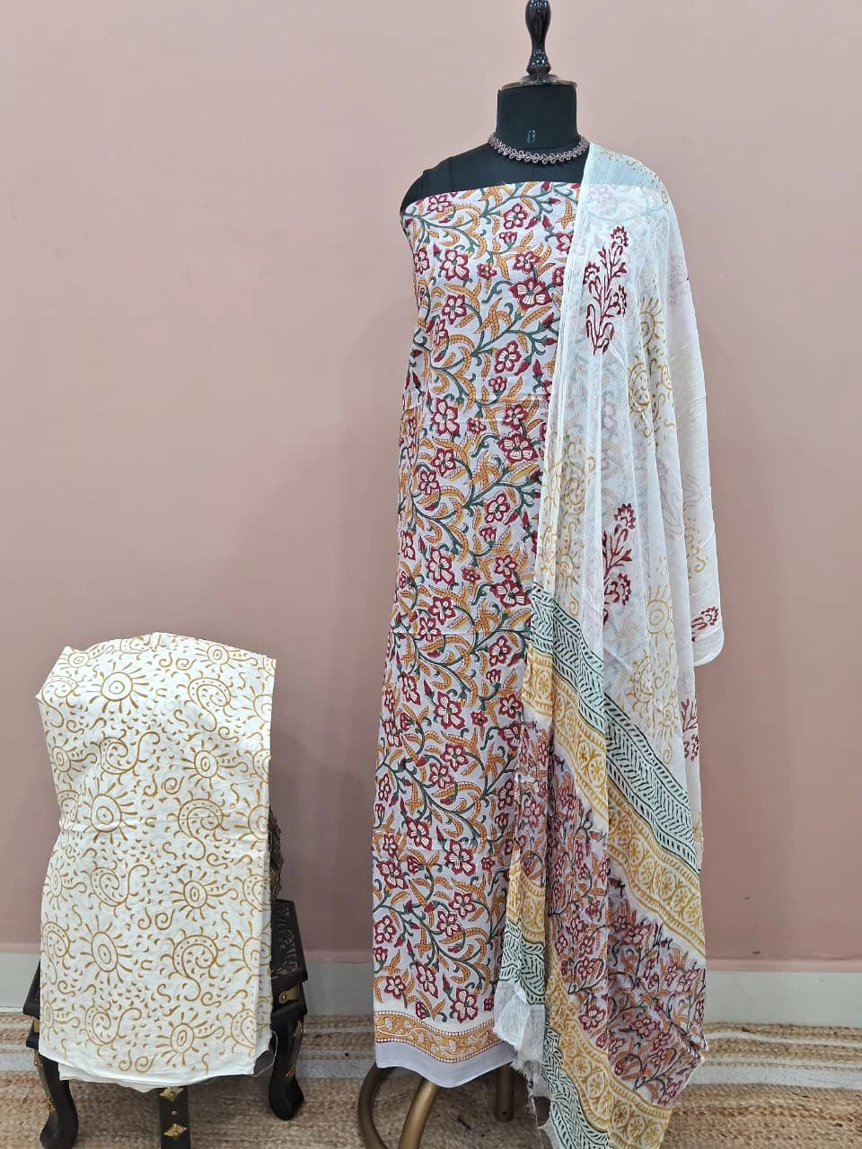 Baby Blue Cotton Dress Material