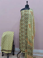 Pista Green Pure Cotton Dress Material 