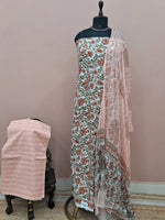 Pure White Cotton Dress Material 