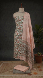 Pure White Cotton Dress Material 