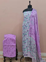 Elegant White Cotton Dress Material
