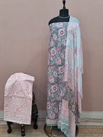 Rama Green Cotton Dress Material