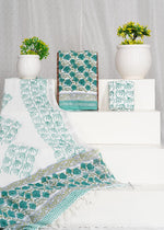 Rama green floral printed linen cotton