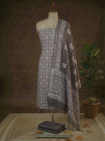 Earth Grey Linen Cotton dress material