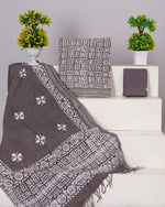 Earth Grey Linen Cotton dress material
