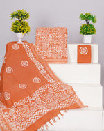 Orange Linen Cotton dress material