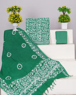 Green Linen Cotton dress material