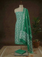 Green Linen Cotton dress material