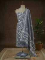 Elephant Grey Linen Cotton dress material