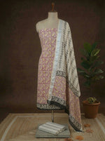 Light pink Linen Cotton dress material 