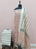 Light pink Linen Cotton dress material 